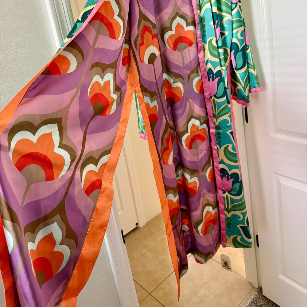 Lil Bee’s Bohemian Into the Great Wide Open Reversible Kimono Duster L/XL - Picture 4 of 12
